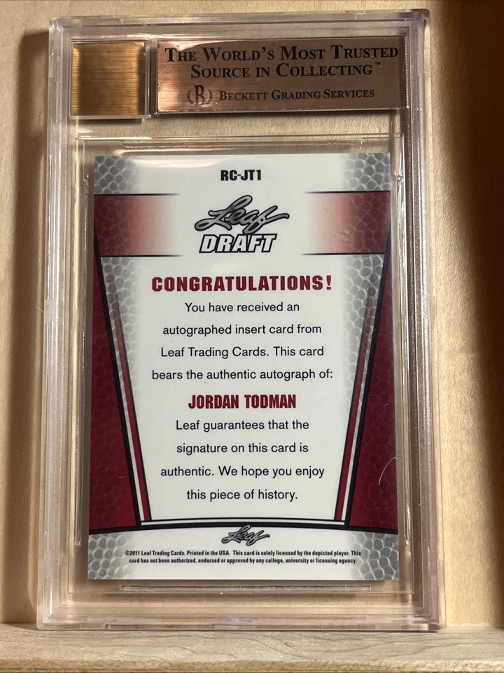 2011 Leaf Metal Draft Jordan Todman #RC-JT1 Rookie Auto RC 9.5 BGS BECKETT UCONN - Image 2 of 2