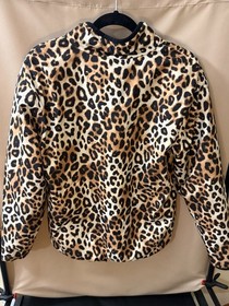 PINK Victoria's Secret Reversible Sherpa Jacket Leopard Print Black Small
