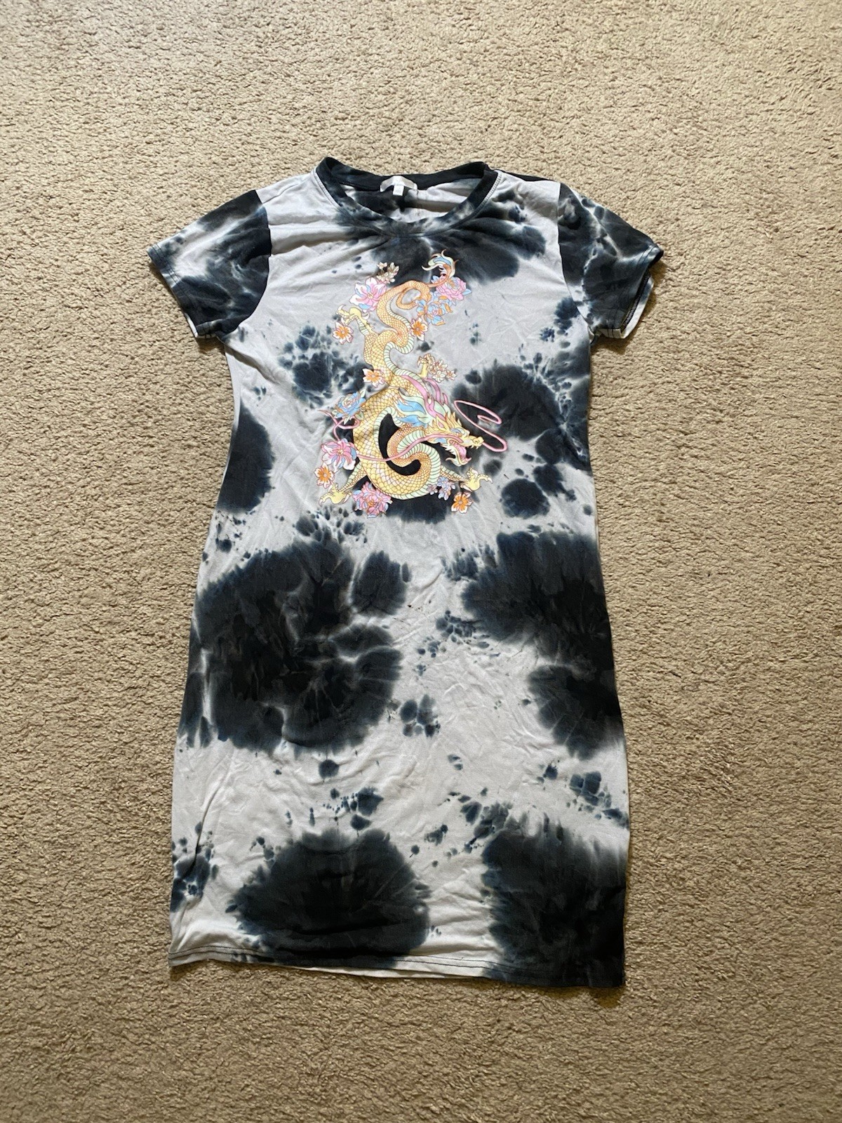 Riley &James Tye Dye black and white sz XL mid thigh