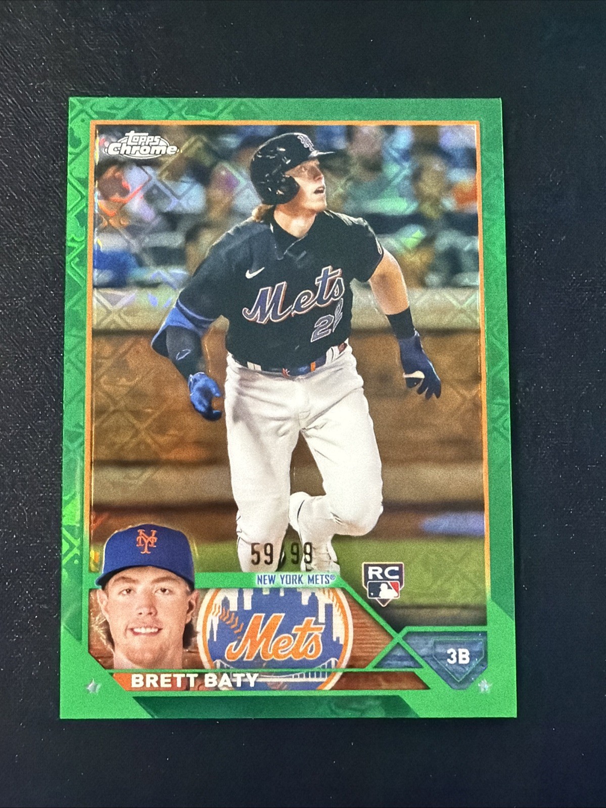 2023 Topps Chrome Brett Baty RC Green Logofractor /99 - New York Mets