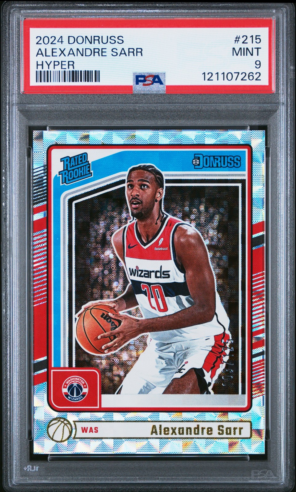 2024 PANINI DONRUSS HYPER #215 ALEXANDRE SARR ROOKIE RC 103/125 PSA 9