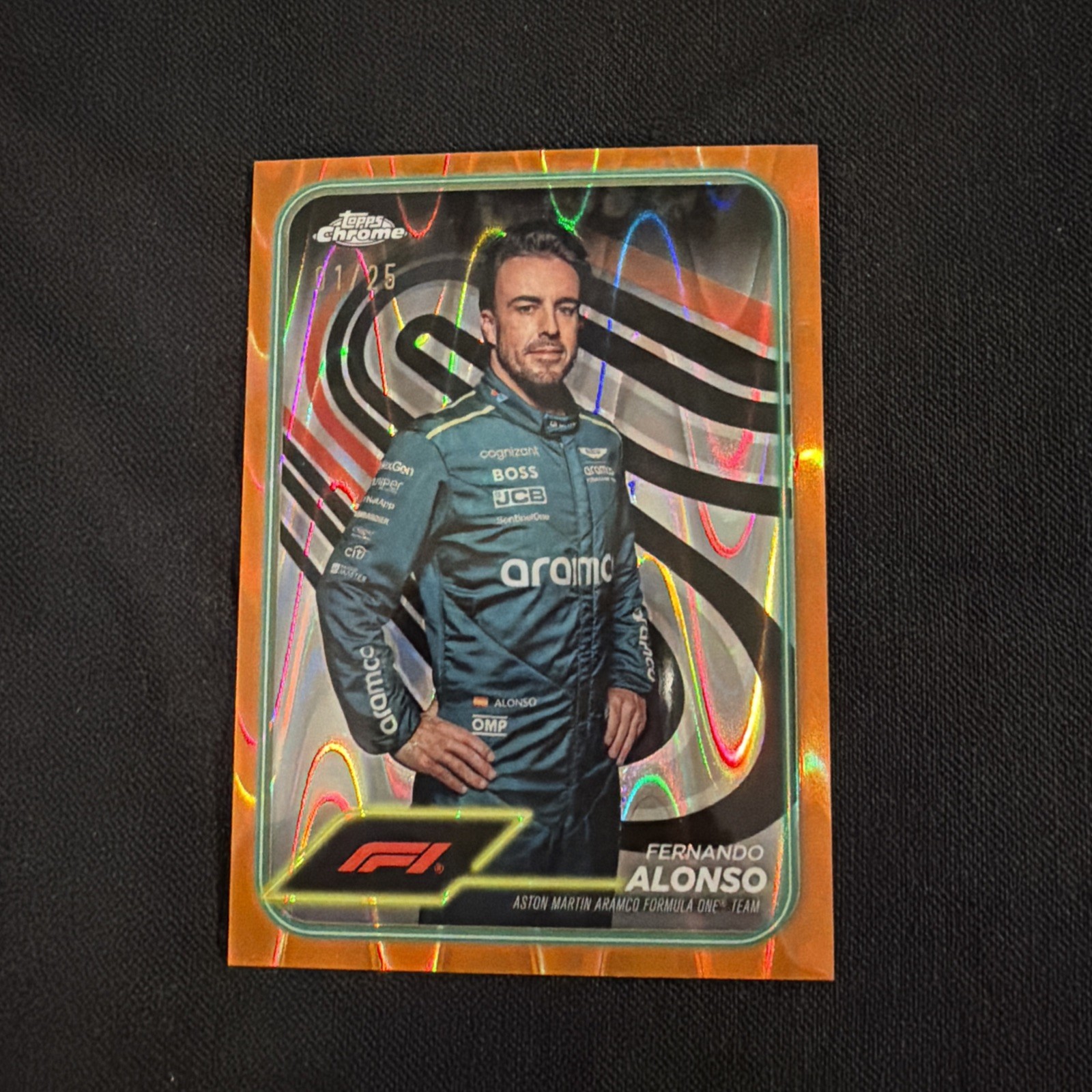 2024 Topps Chrome Formula 1 -  Fernando Alonso #11 Orange Refractor /25