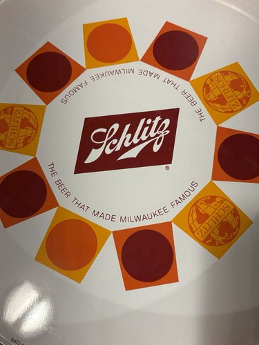 Vintage 60s Schlitz Metal Beer Tray No 81423 ©️1968 Schlitz Brewing Co Milwaukee - Picture 7 of 11
