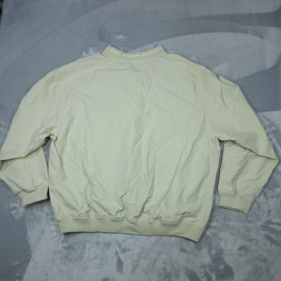 Field Gear Pullover Mens Large Beige V-Neck Golf Windshirt Mesh Lined Pocket - Image 2 of 4