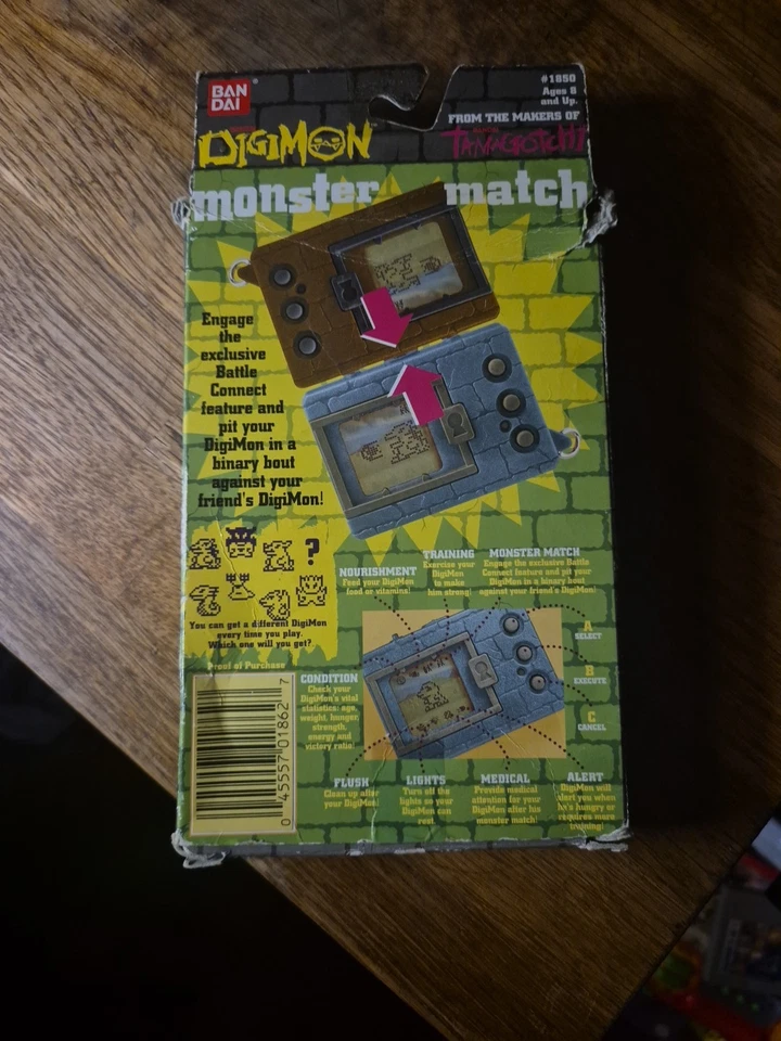 AUSTRALIAN Digimon Version 1 Tamagotchi 1997 Box V-Pet V1 Boxed Bandai Yellow - image 2 of 4