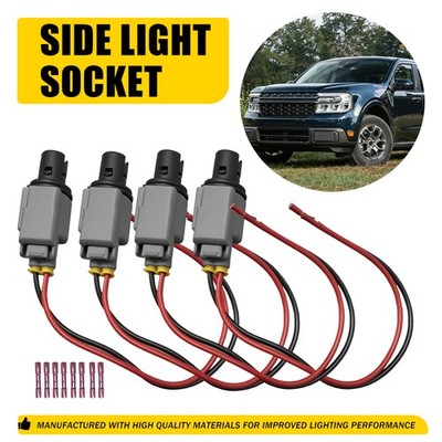 4PCS Side Marker Lamp Socket Harness Wiring for Ford Mustang 6R3Z13411BA Parking