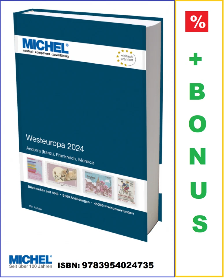 Michel-Westeuropa-Briefmarken-Europa-Katalog-Bd-3-E3-2024-REDUZIERT - Bild 1 von 1