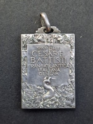Antique Italian Transatlantic Ocean Liner Cesare Battisti Ship Medal
