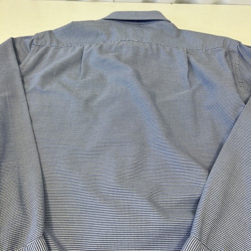 CHARLES TYRWHITT Blue Houndstooth Cotton Double Cuff Formal Shirt 15 1/2 Small - Picture 9 of 9