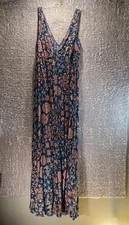 Luli Fama Cordova Anthropologie Maxi Dress Sz S V-Neck Floral Viscose Cocktail