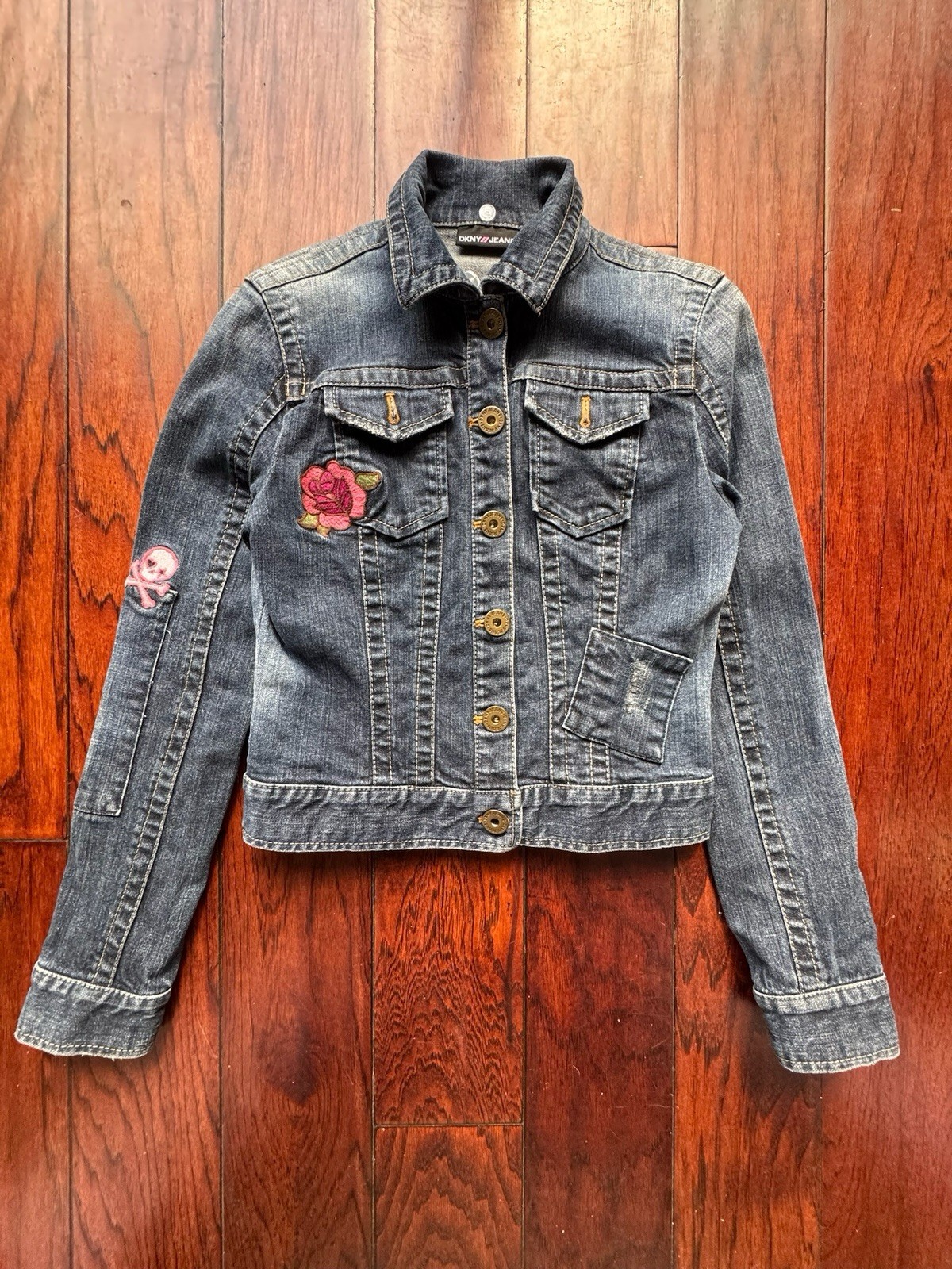 DKNY Denim Patchwork Jacket Vintage - image 1