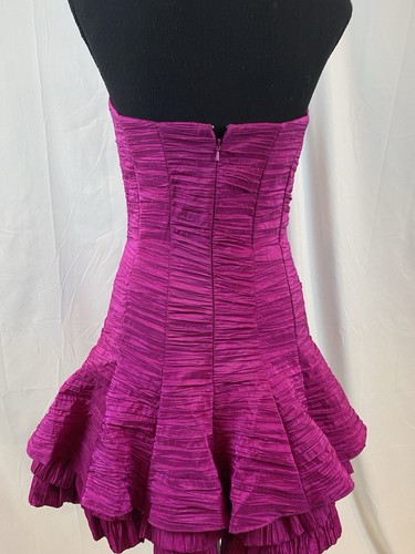 Vintage Jessica McClintock 90’s Y2K Magenta Strapless Mini Dress Women’s Size 6 - Picture 10 of 15