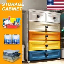 6 Drawers Chest PC Storage Dresser Cabinet Tower Organizer With Wheels White USA