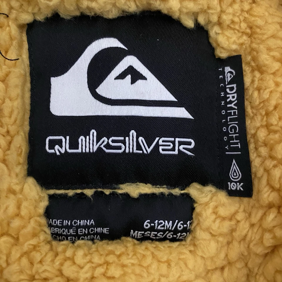 Quiksilver Infant Baby Snow Suit 6-12M DryFlight 10K Sherpa Lined Blue Printed - Image 2 of 4