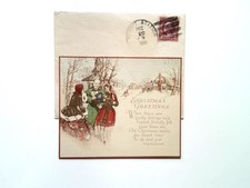 Vintage 1931 Christmas Greetings Card & Envelope Made in USA
