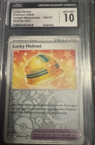 Lucky Helmet 158/167 Sv06: Twilight Masquerade Reverse Holo Pokemon CGC 10