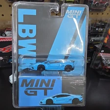 MINI GT LB WORKS LAMBORGHINI HURACAN VER 1 LIGHT BLUE LIMITED 1/64 VHTF *READ*