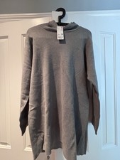 Uniqlo Knit Wool Blend Hooded Lounge Sweater Hoodie Dress Gray Size S