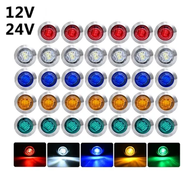 1-20 Stk Marker Lkw Anhänger Seitenlicht 12V 24V LED Runde Lichter Lkw Hecklicht - Bild 1 von 4
