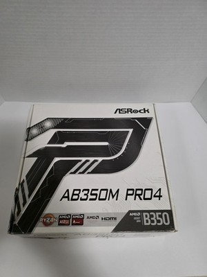 ASRock AB350M Pro4 AM4 AMD B350 Micro ATX AMD Motherboard New Open Box