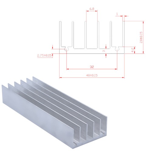 Width 40mm Aluminium Heatsink Anodized Heat Sink Radiator Cooler PIN STYLE ALL - Picture 14 of 15