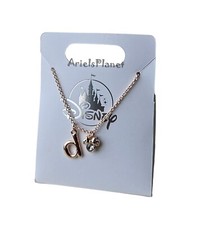 Disney Parks Minnie Mouse Ear Rhinestone Letter d, Rose Gold Tone Necklace