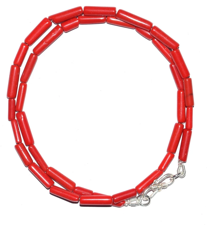 925 Argento Fine Corallo Rosso Gemma 4-13 MM Rotondo Perline 12 " Collana RT-72 - Immagine 3 di 4