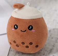 Boba Tea Drink Stuffed Plush Super Cute Keychain Toy Dangle Kawaii Brown Cute