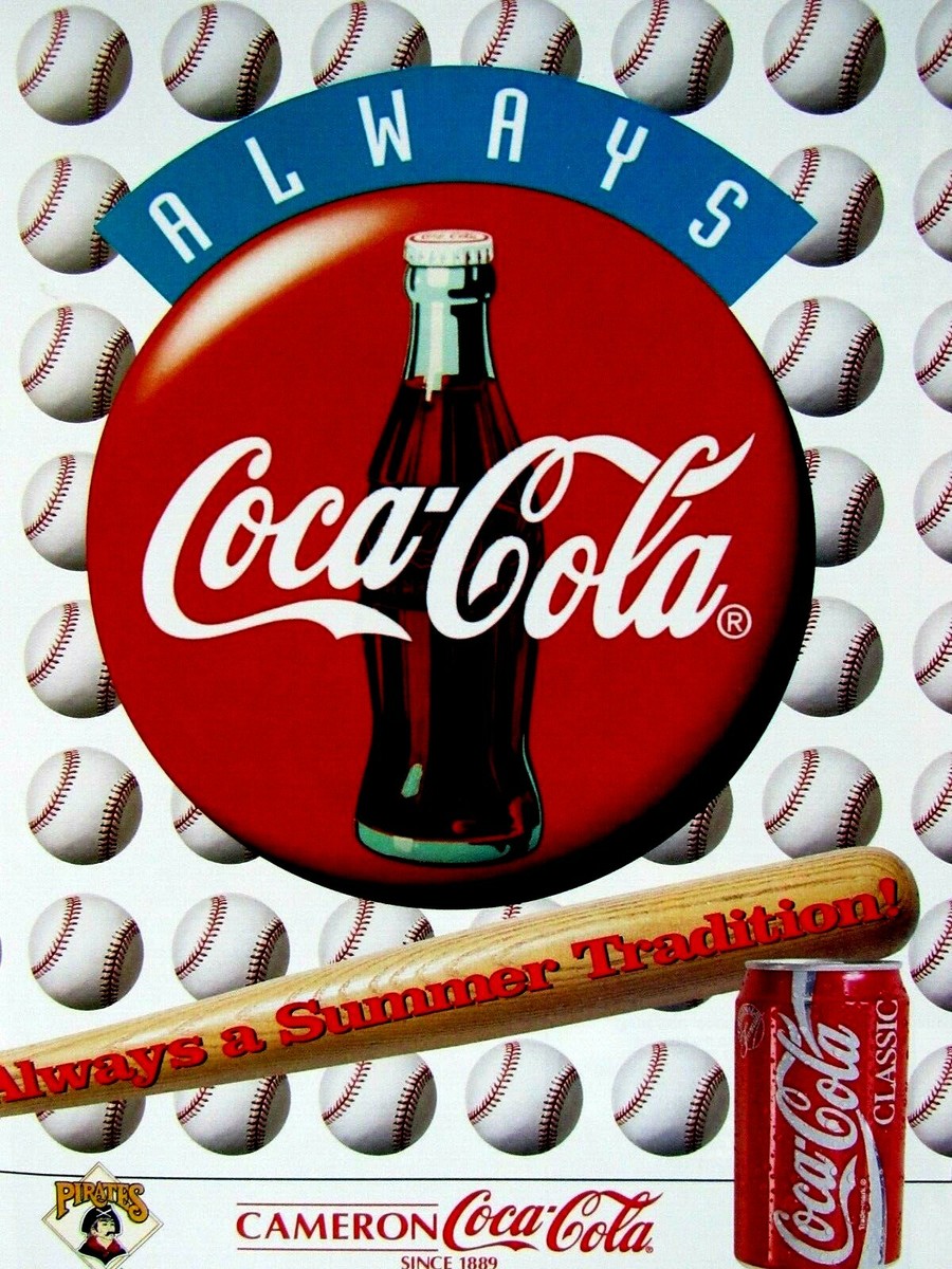 1993 Coca Cola Pittsburgh Pirates Vintage Original Print Ad 8.5 x