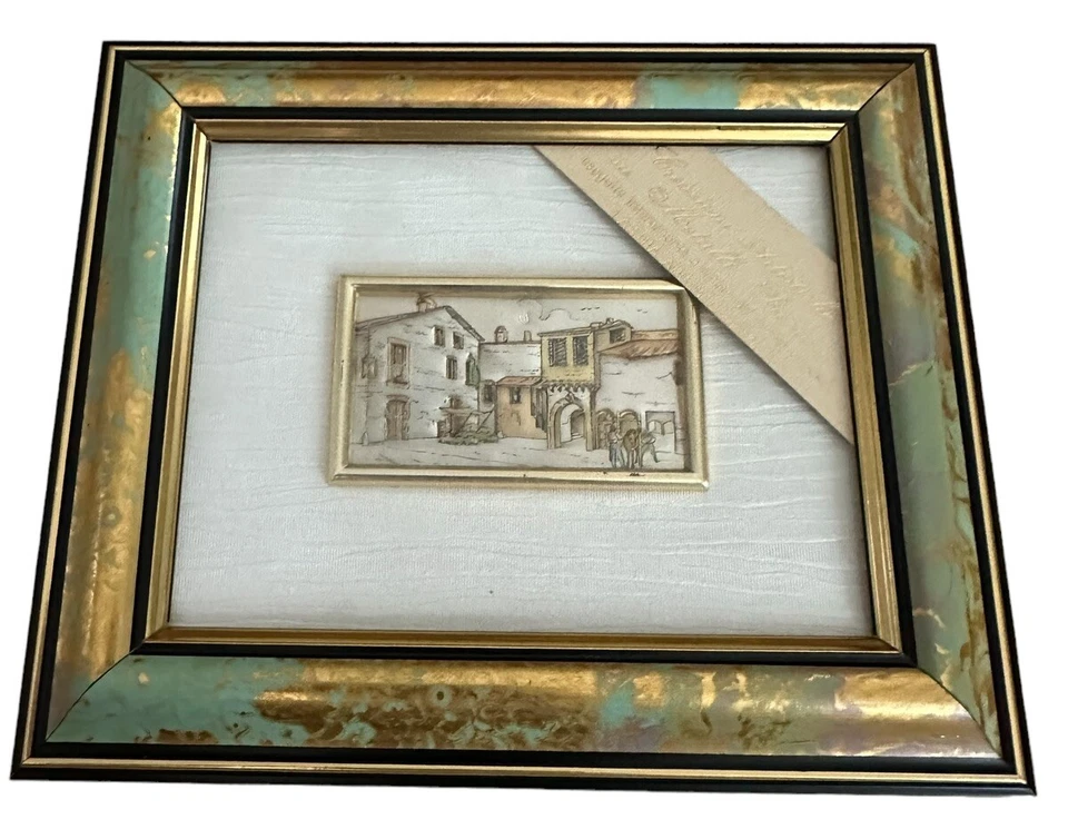 Argento silver FRAMED panel STERLING Paesaggio ITALIAN COUNTYSIDE landscape .925 - Image 2 of 4
