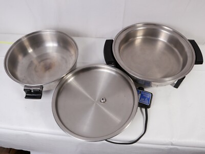 West Bend LIQUID CORE Stainless 10.5 Electric Skillet Domed Lid