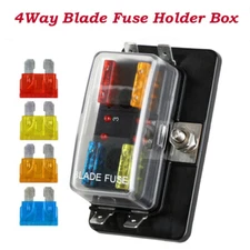 4Way 12V/24V Auto Car Power Distribution Blade Fuse Holder Box Block Panel Board