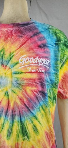 Vintage Jewel Tones Tie Dye Rainbow Spiral Single Stitch XL XLARGE T Shirt Top - Picture 2 of 6