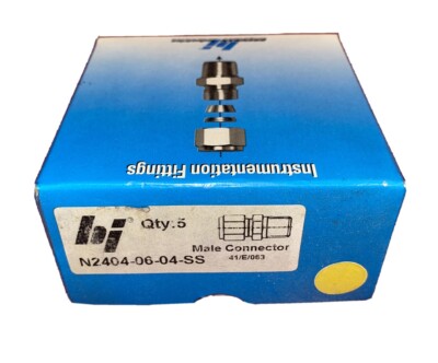 5 PACK - Brennan N2404-06-04-SS Male Connector 41/E/063 Instrumentation Fittings