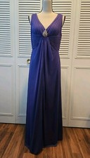Alex Evenings Purple Sleeveless V-neck Long Dress Size 12P