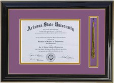 DIPLOMA FRAME WITH TASSEL HOLDER 8x6,8x10,8.5x11,10x13,11x14 RC BLACK-PURPLE