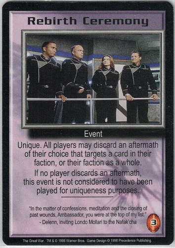 Babylon 5 CCG The Great War Ed Individual Card Sale Near Mint or Better Part 3/4 - Picture 17 of 27