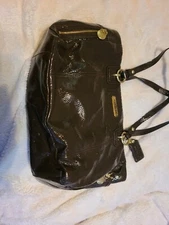 Coach Medium Brown Patent Leather Shoulder Bag F20431