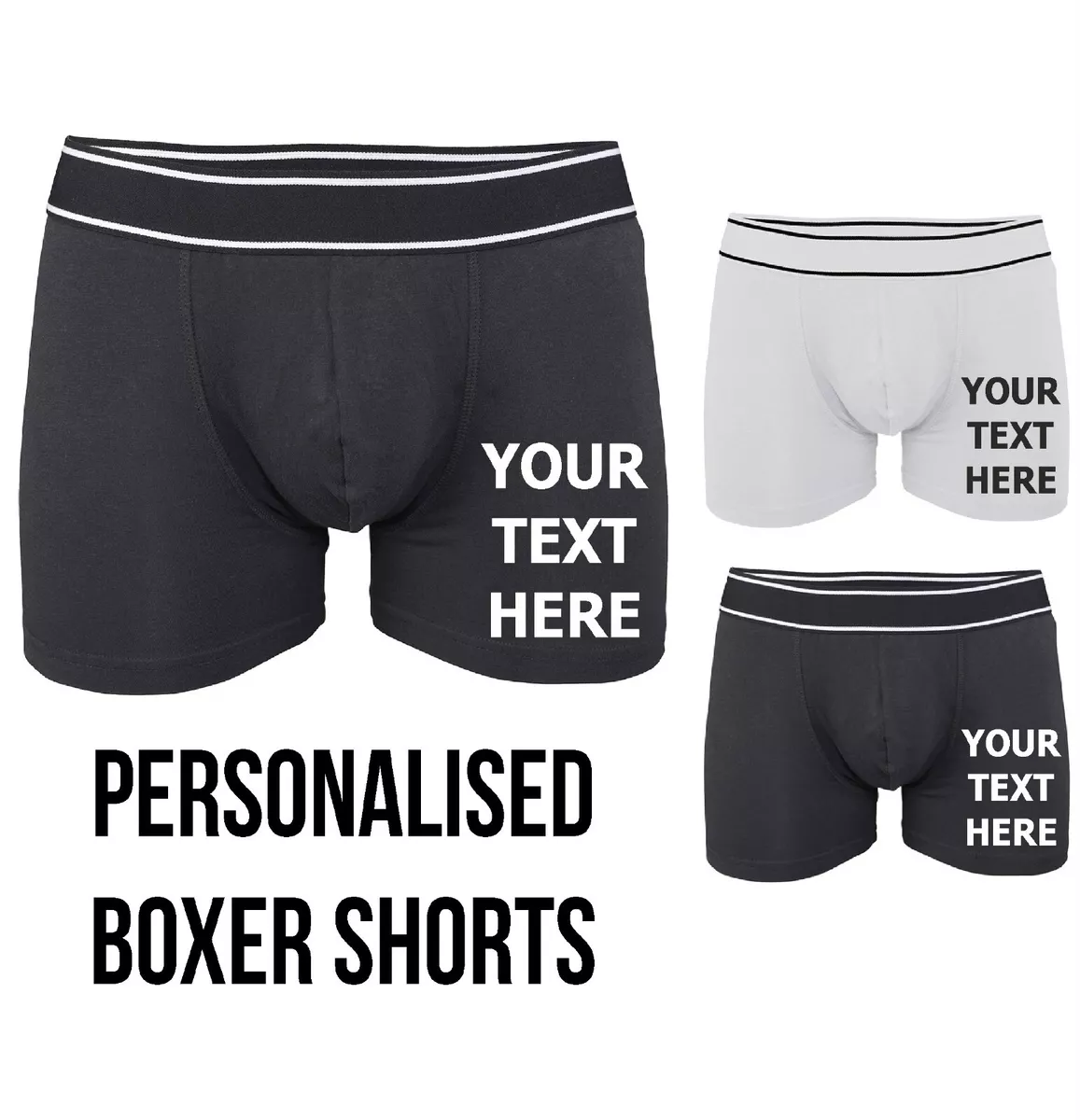 Personalised Mens Boxer Shorts Custom Underwear Pants Groom Stag