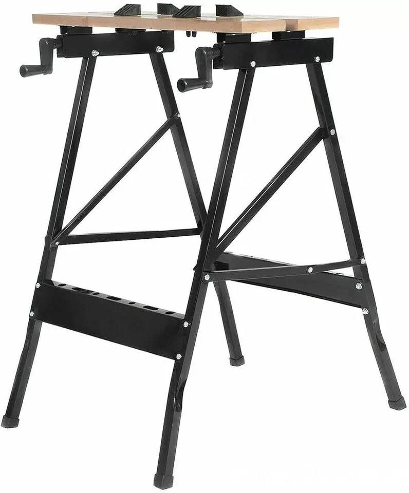 FOLDABLE WORKBENCH PORTABLE WOOD BENCH WORK CLAMPING FOLDING MDF WORKTOP TABLE - Image 2 of 4