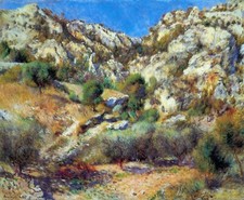 Rocks at L'Estage by Pierre-Auguste Renoir Giclee Fine Art Repro on Canvas