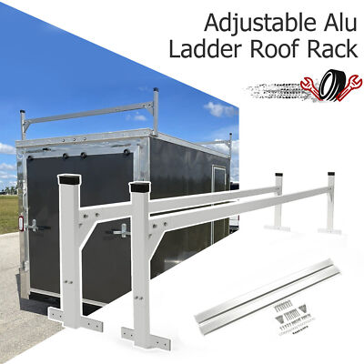 #ad Adjustable Aluminum Roof Ladder Rack Bracket For Any Size Of Enclosed Trailers $182.00