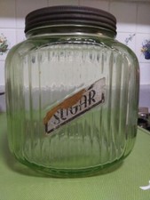 Sugar canister. Very vintage. possibly antique. 8" high, 6 1/2 " wide