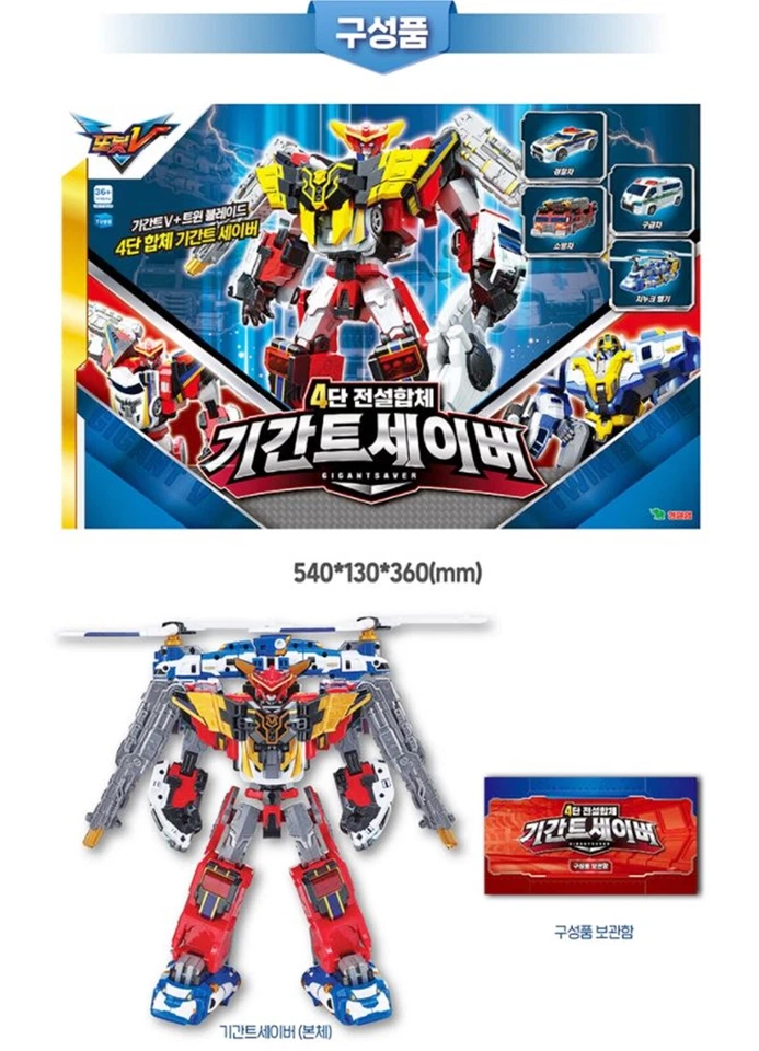 TOBOT V GIGANT SAVER Full Box Transformer Robot Toy- Gigant V & Twin Blade 2022  - Image 4 of 4