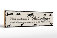 Holzschild Spruch 46X10 Cm Hier Wohnen Stubentiger Schild