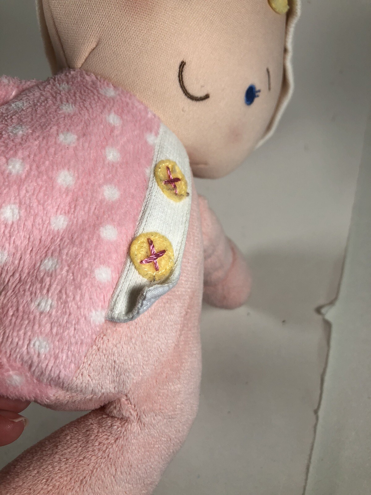 Baby Gund Plush Baby Doll Sweet Dreams Dolly 320414 Pink Polka Dots Blonde 12&rdquo; 