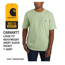 CARHARTT LOOSE FIT SHORT SLEEVE T Shirt MENS MEDIUM GREEN POCKET HEAVYWEIGHT NWT