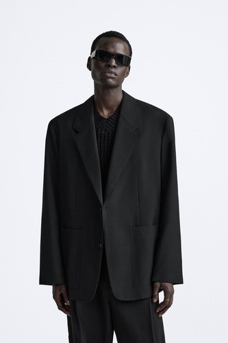 NWT 2024 ZARA X STUDIO NICHOLSON WOOL BLAZER Black Oversize Size38 $299 4005/828