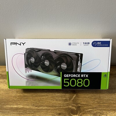 NEW PNY GeForce RTX 5080 Overclocked Triple Fan - In Hand, Fast Shipping