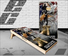 Patriotic American Eagle Honor vets Cornhole Boards Bean Bag Toss Game